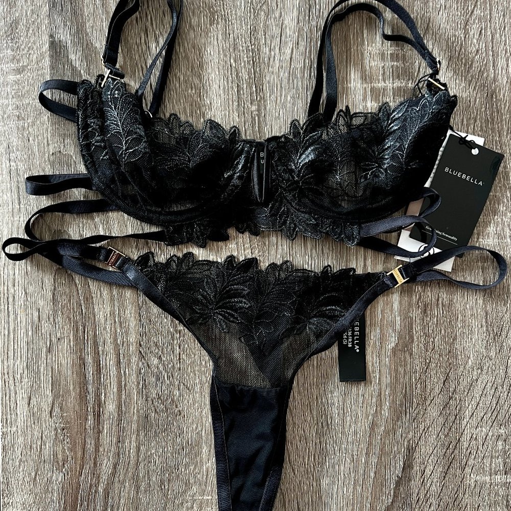 Bluebella Celeste Lacy Bra & Thong Set